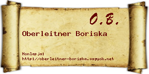 Oberleitner Boriska névjegykártya